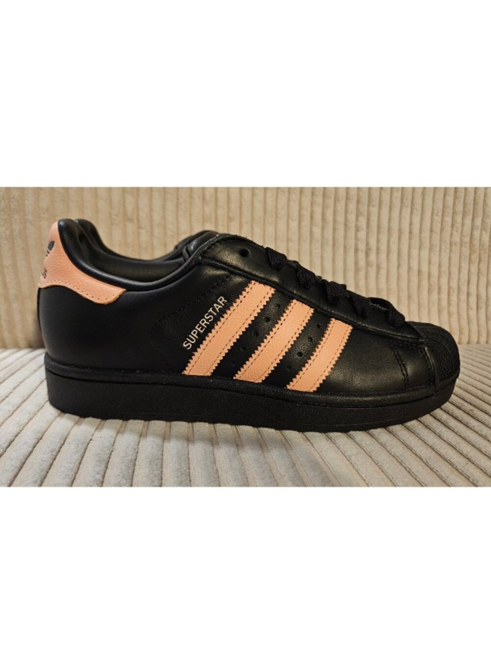 Adidas superstar II. Black with Glow Pink. Women's Size 5.5. New in Box